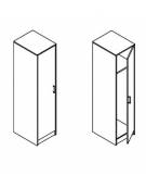 ARMADIO DEGENZA A 1 POSTO IN LEGNO MELAMINICO VARI COLORI CON 1 VANO SUPERIORE ED ASTA APPENDIABITI-CM 50,2x60x200h