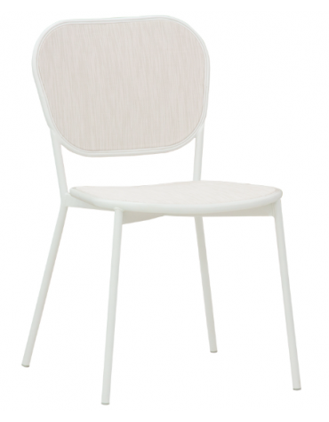 Sedia in metallo verniciato, adatta per uso esterno, seduta e schienale in textilene - cm 45x45x82h