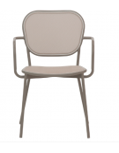 Poltroncina in metallo verniciato per uso esterno, seduta e schienale in textilene - cm 45x45x82h