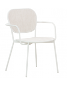 Poltroncina in metallo verniciato per uso esterno, seduta e schienale in textilene - cm 45x45x82h