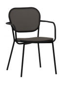 Poltroncina in metallo verniciato per uso esterno, seduta e schienale in textilene - cm 45x45x82h