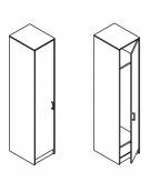 ARMADIO DEGENZA A 1 POSTO IN LEGNO MELAMINICO VARI COLORI CON 2 VANI INTERNI ED ASTA APPENDIABITI-CM 50,2x60x200h