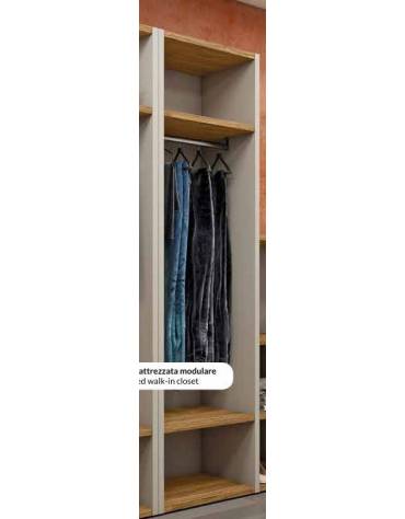 ARMADIO DEGENZA A 1 POSTO IN LEGNO MELAMINICO VARI COLORI CON 2 VANI INTERNI ED ASTA APPENDIABITI-CM 50,2x60x200h