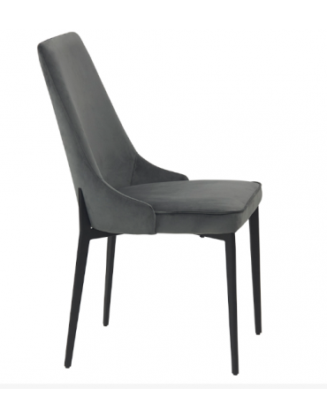 Sedia in metallo verniciato, seduta e schienale imbottiti, rivestimento in tessuto- cm 45x44x89h