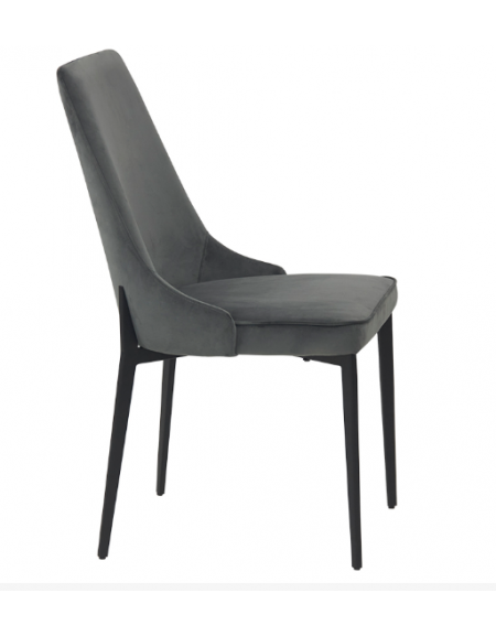 Sedia in metallo verniciato, seduta e schienale imbottiti, rivestimento in tessuto- cm 45x44x89h