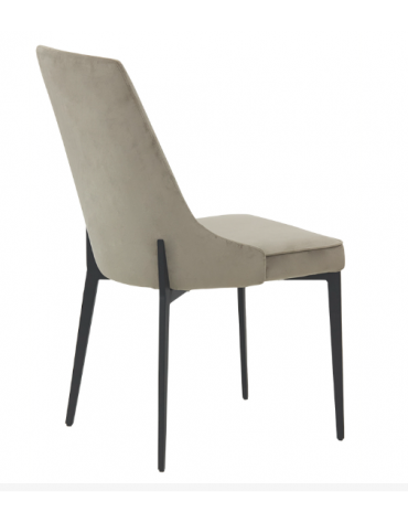 Sedia in metallo verniciato, seduta e schienale imbottiti, rivestimento in tessuto- cm 45x44x89h