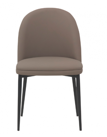 Sedia in metallo verniciato, scocca imbottita, rivestita in ecopelle - cm 47x47x82h