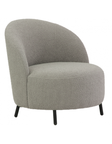 Poltrona per interni in metallo verniciato, seduta e schienale imbottiti, rivestimento in tessuto - cm 60x60x73h