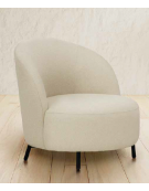 Poltrona per interni in metallo verniciato, seduta e schienale imbottiti, rivestimento in tessuto - cm 60x60x73h