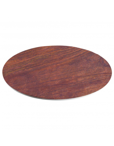 Vassoio rotondo in melamina effetto legno - diametro cm 43 - altezza cm 0,8