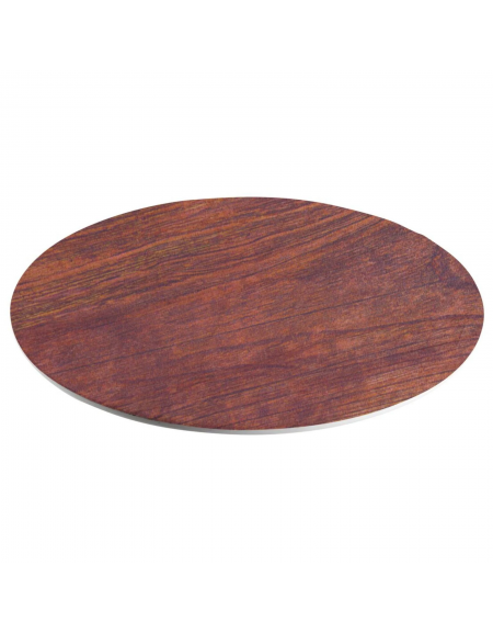 Vassoio rotondo in melamina effetto legno - diametro cm 43 - altezza cm 0,8