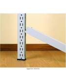 Scaffale metallico in acciaio verniciato RAL 7035 con 4 ripiani cm 110x40-Montaggio a gancio-Dimensioni esterne cm 116,4x40x200h