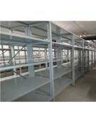 Scaffale metallico in acciaio verniciato RAL 7035 con 4 ripiani cm 70x50-Montaggio a gancio-Dimensioni esterne cm 76,4x50x200h