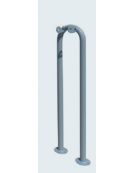 Portamonopattini singolo realizzato in acciaio zincato e verniciato - da tassellare - cm 37x14,8x120h