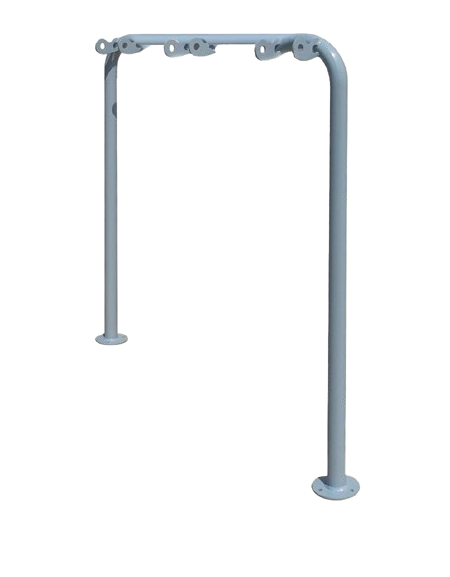 Portamonopattini 3 posti realizzato in acciaio zincato e verniciato - da tassellare - cm 135,8x14,8x120h