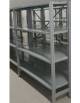 Scaffale metallico in acciaio verniciato RAL 7035 con 4 ripiani cm 90x40-Montaggio a gancio-Dimensioni esterne cm 96,4x40x200h