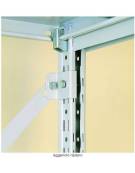 Scaffale metallico in acciaio verniciato RAL 7035 con 4 ripiani cm 120x50-Montaggio a gancio-Dimensioni esterne cm 126,4x50x200h