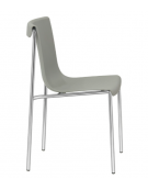 Sedia in metallo cromato, scocca in polipropilene - cm 44x40x81h