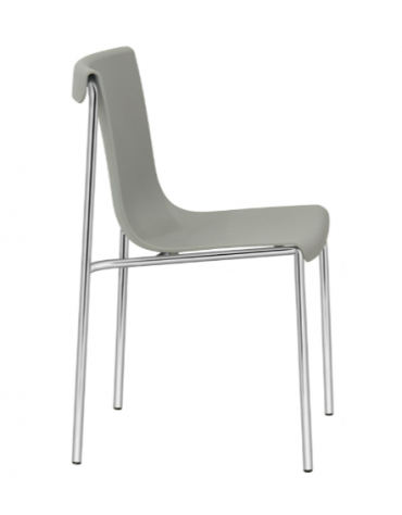 Sedia in metallo cromato, scocca in polipropilene - cm 44x40x81h