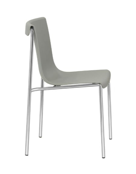 Sedia in metallo cromato, scocca in polipropilene - cm 44x40x81h