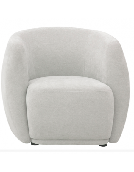 Poltrona in metallo e legno, seduta e schienale imbottito, rivestimento in tessuto - cm 50x53x71h