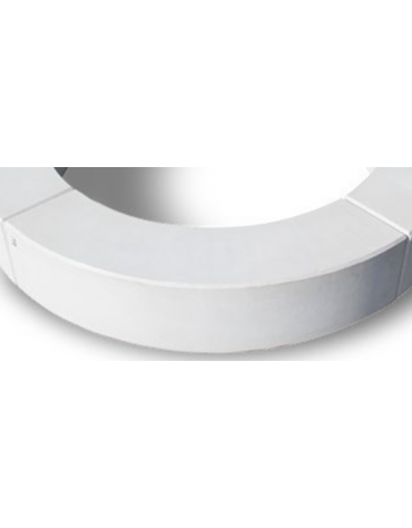 Panchina curva in graniglia di marmo, con finitura acrilica trasparente - modulo da cm 212x45x41h