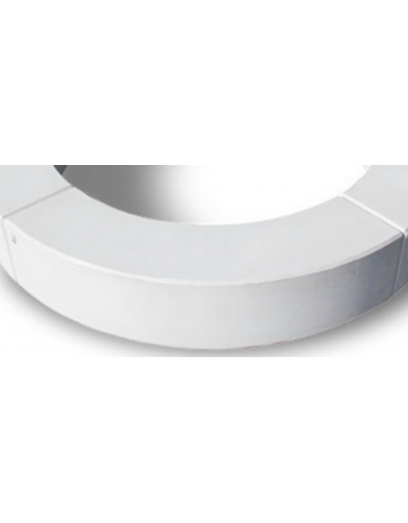 Panchina curva in graniglia di marmo, con finitura acrilica trasparente - modulo da cm 212x45x41h