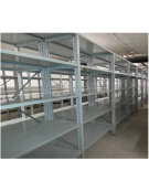 Scaffale metallico in acciaio verniciato RAL 7035 con 5 ripiani cm 80x60 - Montaggio a gancio-Dimensioni esterne cm 86,4x60x250h