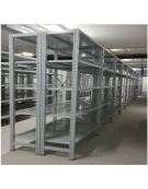 Scaffale metallico in acciaio verniciato RAL 7035 con 5 ripiani cm 80x60 - Montaggio a gancio-Dimensioni esterne cm 86,4x60x250h