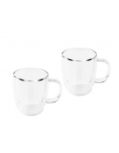 Set 2 tazze caffè espresso in vetro borosilicato a doppia parete - capacità ml 100 - diametro cm 6 - altezza cm 7,5
