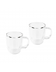 Set 2 tazze caffè espresso in vetro borosilicato a doppia parete - capacità ml 100 - diametro cm 6 - altezza cm 7,5