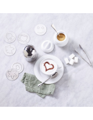 Spargicacao in acciaio inox con 7 mascherine decorative - diametro cm  6,5 - altezza cm 13