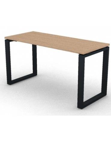 Scrivania dattilo operativa con gambe ad anello chiuso - cm 140x60x74h - Piano spessore mm 25 - Conforme ai CAM