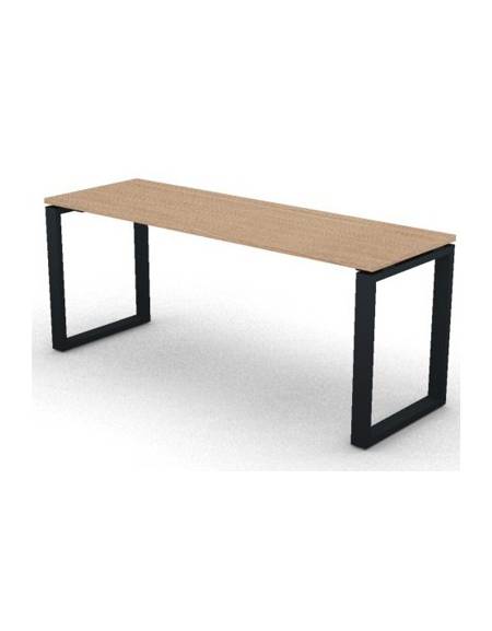 Scrivania dattilo operativa con gambe ad anello chiuso - cm 180x60x74h - Piano spessore mm 25 - Conforme ai CAM