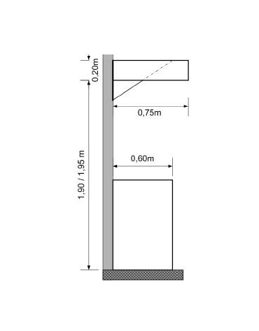 Cappa a parete snack inox per ristorante cm 260x75x20h