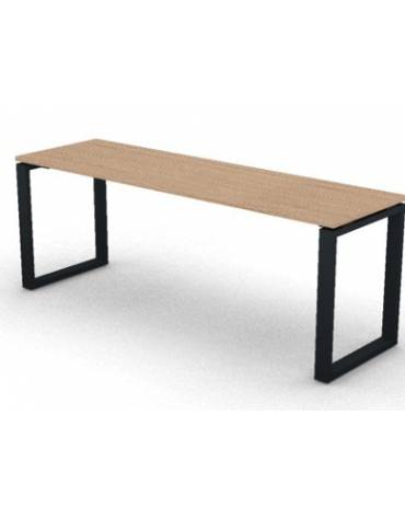 Scrivania dattilo operativa con gambe ad anello chiuso - cm 200x60x74h - Piano spessore mm 25 - Conforme ai CAM