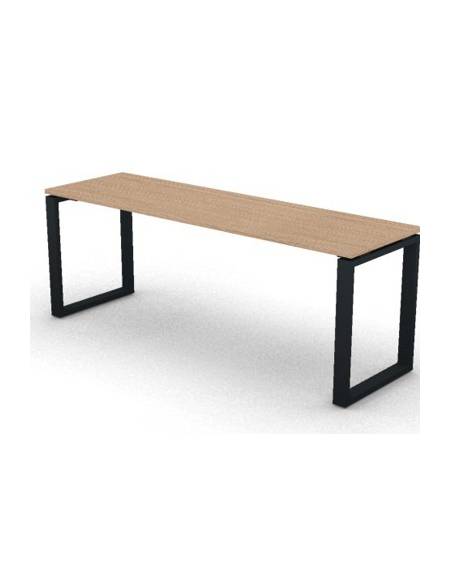Scrivania dattilo operativa con gambe ad anello chiuso - cm 200x60x74h - Piano spessore mm 25 - Conforme ai CAM