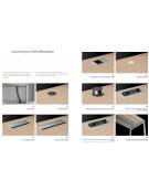 Scrivania ufficio operativa con gambe ad anello chiuso - cm 80x80x74h - Piano spessore mm 25 - Conforme ai CAM