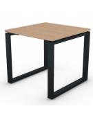 Scrivania ufficio operativa con gambe ad anello chiuso - cm 80x80x73,5h - Piano spessore mm 25 - Conforme ai CAM