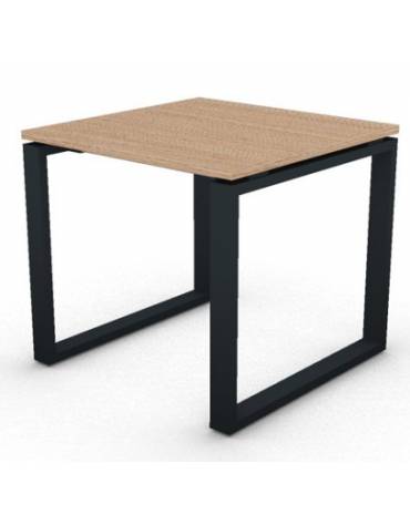 Scrivania ufficio operativa con gambe ad anello chiuso - cm 80x80x73,5h - Piano spessore mm 25 - Conforme ai CAM