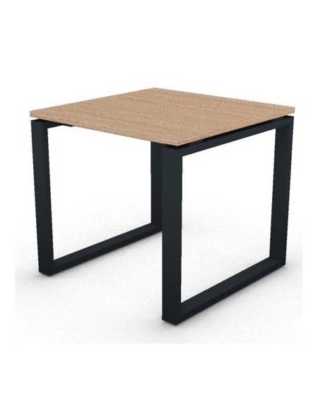 Scrivania ufficio operativa con gambe ad anello chiuso - cm 80x80x74h - Piano spessore mm 25 - Conforme ai CAM