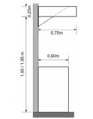 Cappa a parete snack inox per ristorante cm 280x75x20h