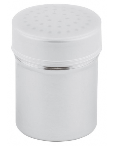 Spargizucchero in acciaio inox con diametro fori cm 2,5 - capacità ml 300 - diametro cm 7 - altezza cm 9