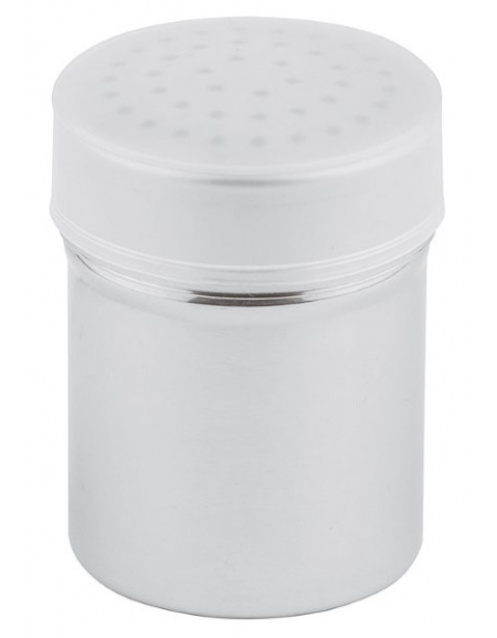 Spargizucchero in acciaio inox con diametro fori cm 2,5 - capacità ml 300 - diametro cm 7 - altezza cm 9