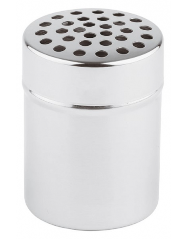 Spargizucchero in acciaio inox con diametro fori cm 5 - capacità ml 300 - diametro cm 7 - altezza cm 9