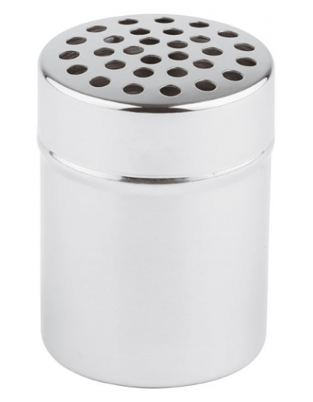 Spargizucchero in acciaio inox con diametro fori cm 5 - capacità ml 300 - diametro cm 7 - altezza cm 9