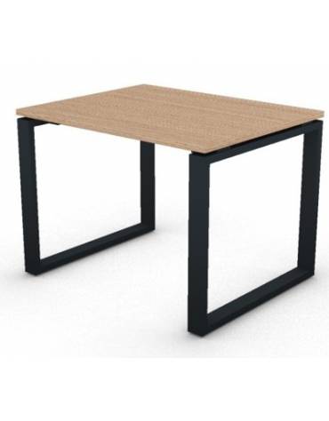 Scrivania ufficio operativa con gambe ad anello chiuso - cm 100x80x73,5h - Piano spessore mm 25 - Conforme ai CAM