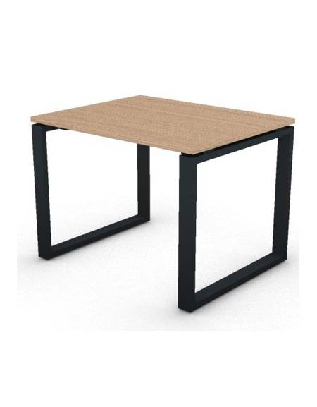 Scrivania ufficio operativa con gambe ad anello chiuso - cm 100x80x74h - Piano spessore mm 25 - Conforme ai CAM