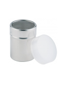 Spargizucchero in acciaio inox con rete - capacità ml 300 - diametro cm 7 - altezza cm 9