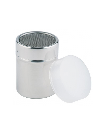 Spargizucchero in acciaio inox con rete - capacità ml 300 - diametro cm 7 - altezza cm 9